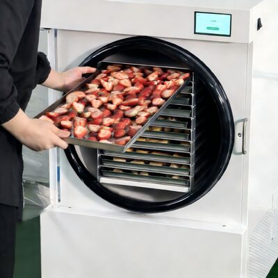 Mittlere Gefriertrocknungsmaschine für den Heimgebrauch mit elektrischer Heizung sorgt für einen energieeffizienten Betrieb und eine gleichmäßige Trocknung über mehrere Chargen hinweg