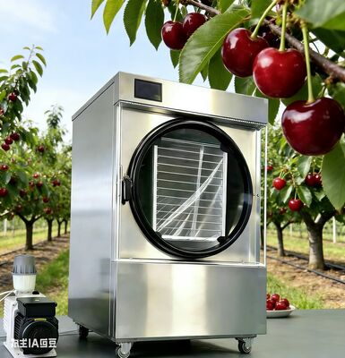 Schmecken Sie Sommer Erdbeeren im tiefen Winter. Unser einfach zu bedienender kleiner Gefriertrockner bewahrt Hochsaisonprodukte, Vollmahlzeiten und sogar Eiscreme.