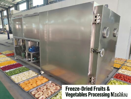 Gefriertrocknungstemperatur -40C-80C Vakuum-Gefriertrockner für Lebensmittel mit 35KW Installationsleistung und Baosi- oder -Vakuumpumpe für die Gefriertrocknung